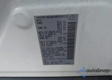 2016 Nissan Rogue S/Sl/Sv из США, поврежденный, VIN 5N1AT2MV8GC783781